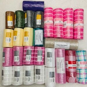 NIP 27pc Bulk Lot Craft Decor Mesh Ribbon | 240.5 Yards Total | Great Quality